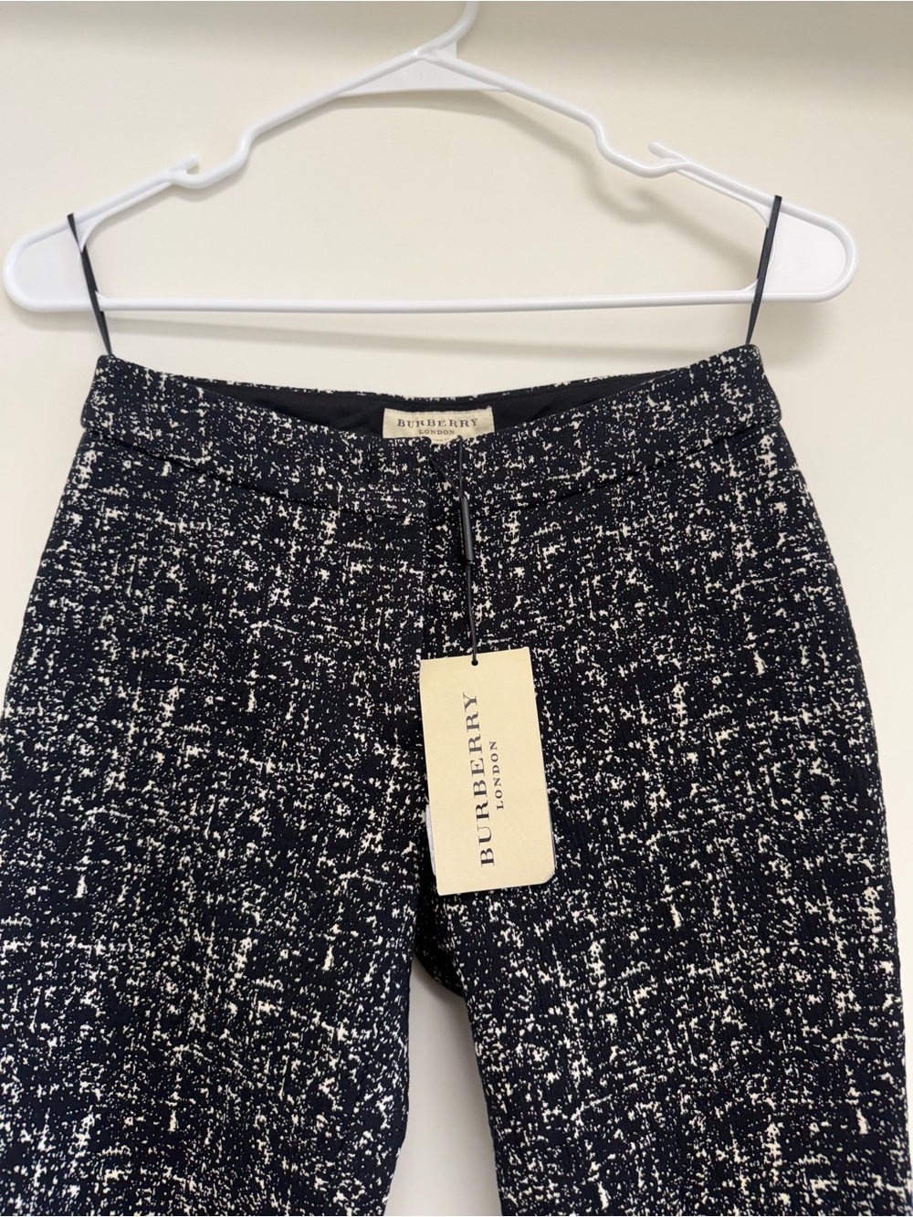 Burberry London Black and White Tweed Pants size Small